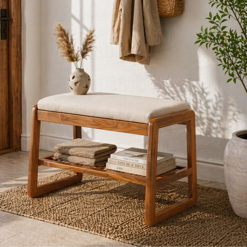 Elegant Scandinavian Shoe Storage Cabinet with Solid Wood Base | Stylish Organizer for Entryway 10
