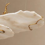 Alabaster Collection | Cloud Chandelier with Cast Brass Branch | Ambient Glow Lighting Fixture for Dining Rooms 2