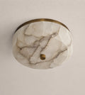 Alabaster Collection | Flush Mount Ceiling Light with Natural Stone & Aged Brass Frame | Low Profile IP44 Fixture for Warm Ambient Lighting 0