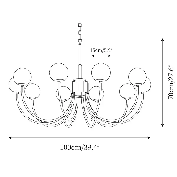 Alabaster Collection | Modern Chandelier Light with Hand-Carved Globes | Elegant Design for Dining Room Ambiance 5