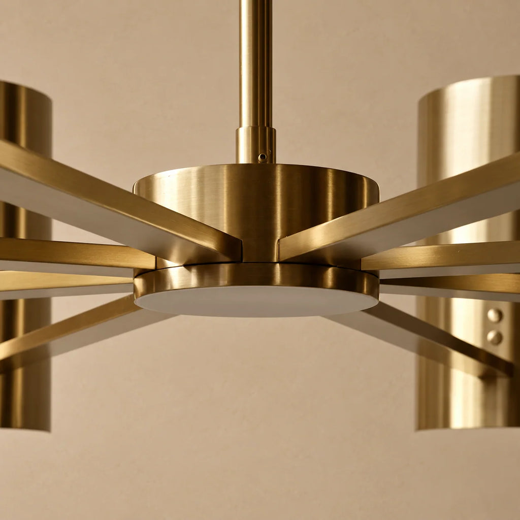 Alabaster Collection | Round Chandelier with Natural Stone Diffusers | Multi-Arm Design for Elegant Lighting 4