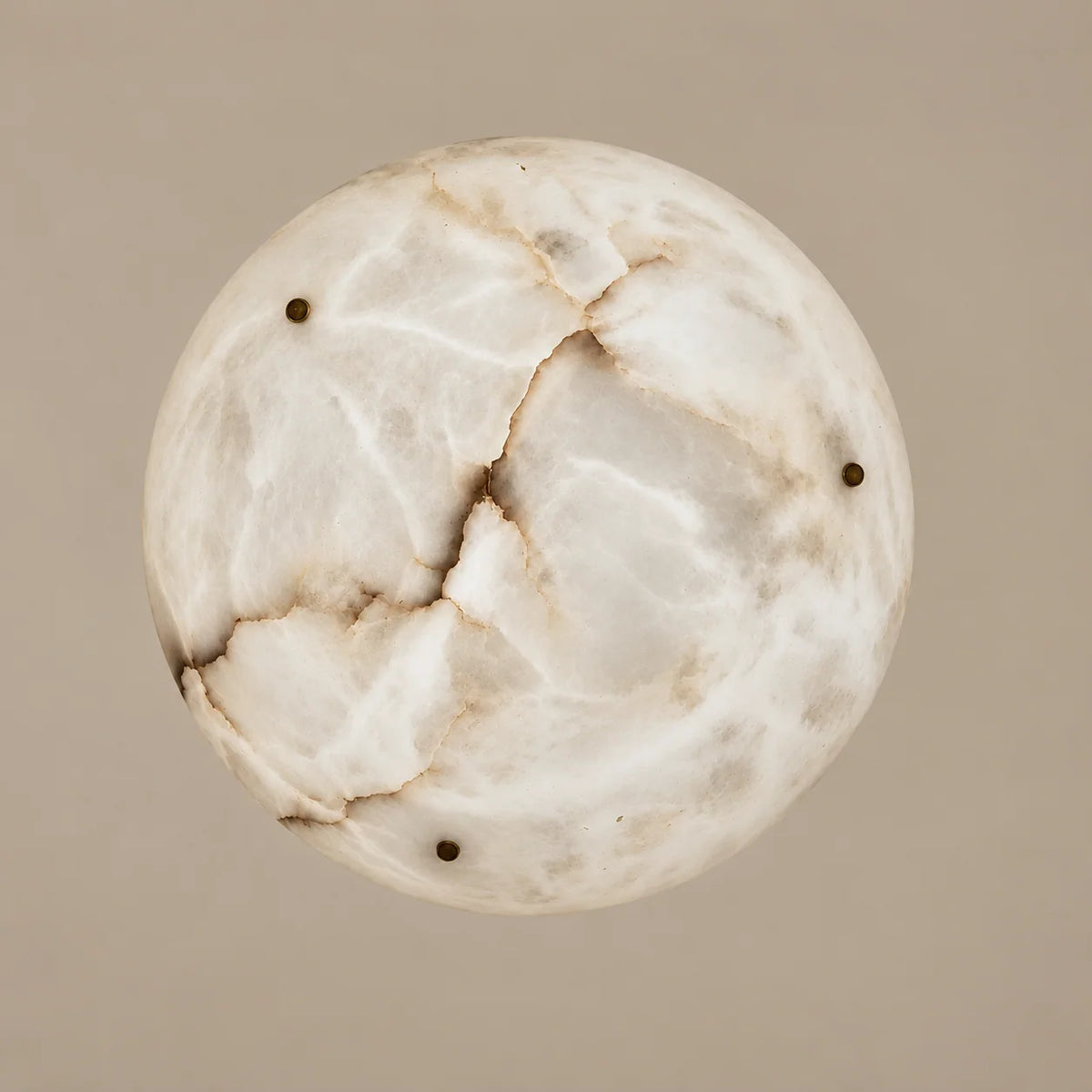 Alabaster Collection | Semi-Flush Ceiling Light with Patterned Rose Brass Canopy | Hand-Carved Stone Fixture for Ambient Lighting 2