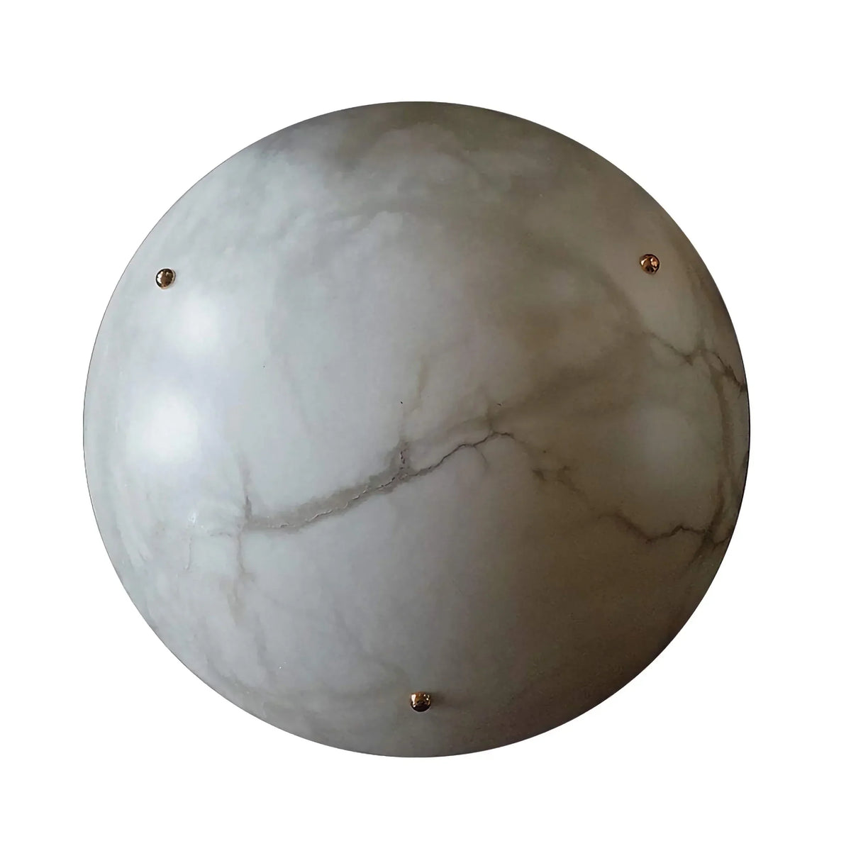 Alabaster Collection | Semi-Flush Ceiling Light with Patterned Rose Brass Canopy | Hand-Carved Stone Fixture for Ambient Lighting 3