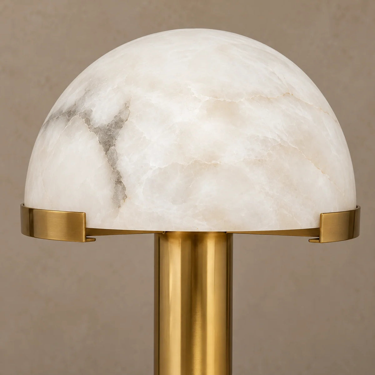 Alabaster Collection | Table Lamp with Brass Column & Warm Light Diffusion | Elegant Bedside or Living Room Lighting 2