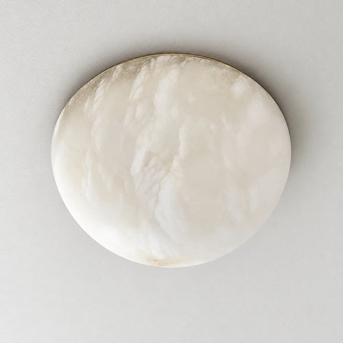 Alabaster Dome Flush Mount Ceiling Light with Brushed Brass Base | Soft Ambient Glow for Hallways & Bedrooms 0