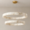 Alabaster Glow | Modern Chandelier Light with Adjustable Height & LED | Black Stainless Steel for Warm Ambient Lighting 0