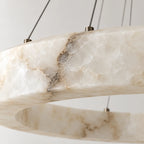 Alabaster Glow | Modern Chandelier Light with Adjustable Height & LED | Black Stainless Steel for Warm Ambient Lighting 3