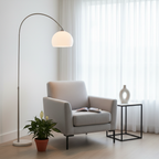Arc Floor Lamp | Modern Dome Shade with Adjustable Height | Stylish Lighting for Cozy Living Spaces 1