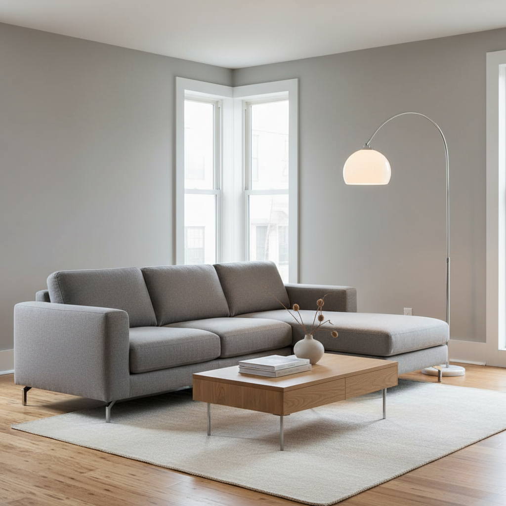 Arc Floor Lamp | Modern Dome Shade with Adjustable Height | Stylish Lighting for Cozy Living Spaces 2