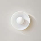 Artistic Sconces | Mid-Century Modern Wall Sconce Light with Dual-Layered Illumination | Elegant Glass Design for Stylish Ambiance 11