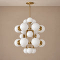 Aventino | Modern Chandelier Light with Alabaster Spheres | Elegant Design for Ambient Dining Room Illumination 0