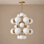 Aventino | Modern Chandelier Light with Alabaster Spheres | Elegant Design for Ambient Dining Room Illumination 0
