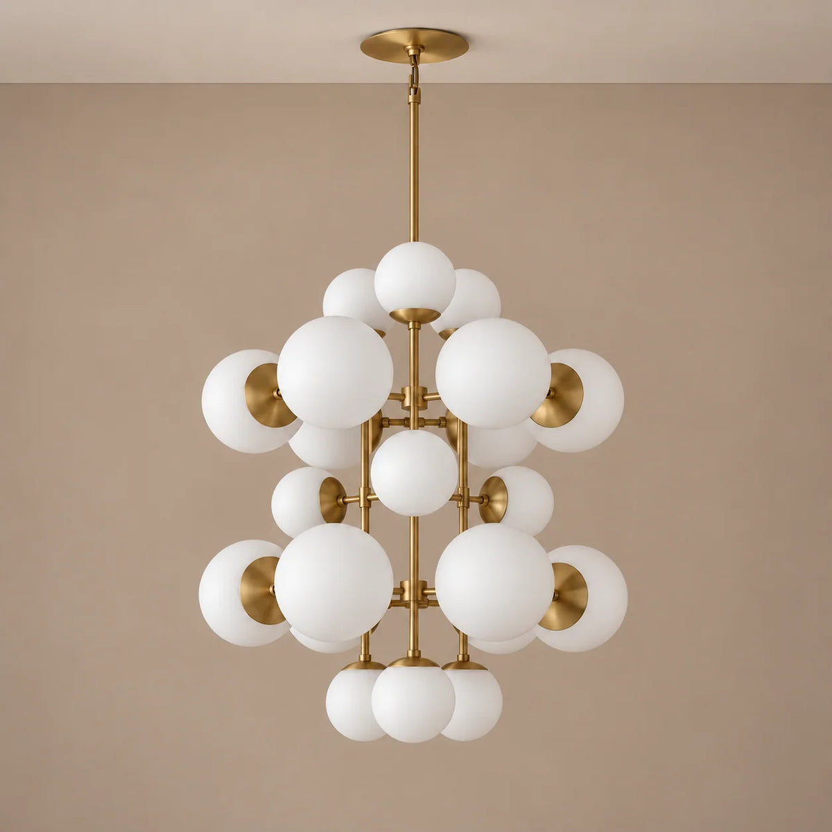 Aventino | Modern Chandelier Light with Alabaster Spheres | Elegant Design for Ambient Dining Room Illumination 0