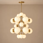 Aventino | Modern Chandelier Light with Alabaster Spheres | Elegant Design for Ambient Dining Room Illumination 1