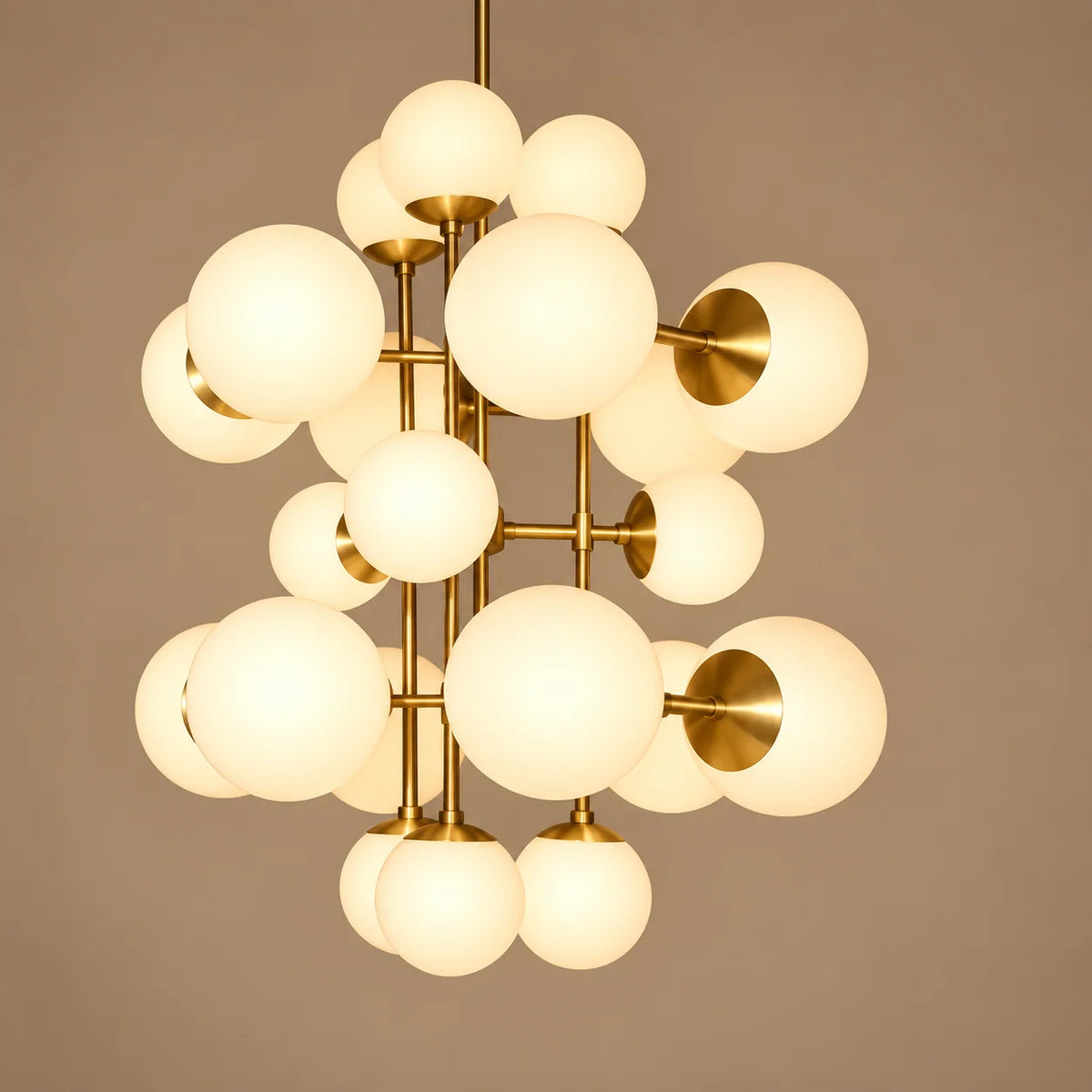 Aventino | Modern Chandelier Light with Alabaster Spheres | Elegant Design for Ambient Dining Room Illumination 3