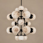 Aventino | Modern Chandelier Light with Alabaster Spheres | Elegant Design for Ambient Dining Room Illumination 4