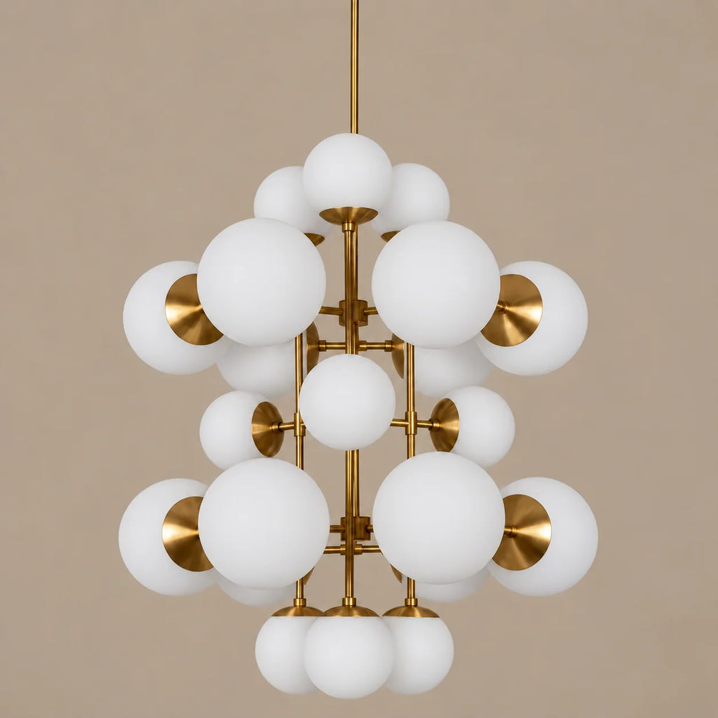 Aventino | Modern Chandelier Light with Alabaster Spheres | Elegant Design for Ambient Dining Room Illumination 6
