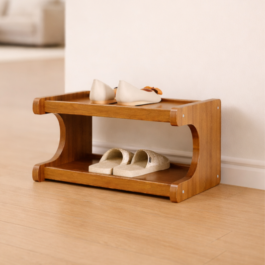 Bamboo Shoe Organizer | Scandinavian 2-6 Tier Rack with Moisture-Resistant Surface | Stylish Entryway Shoe Storage Solution 0