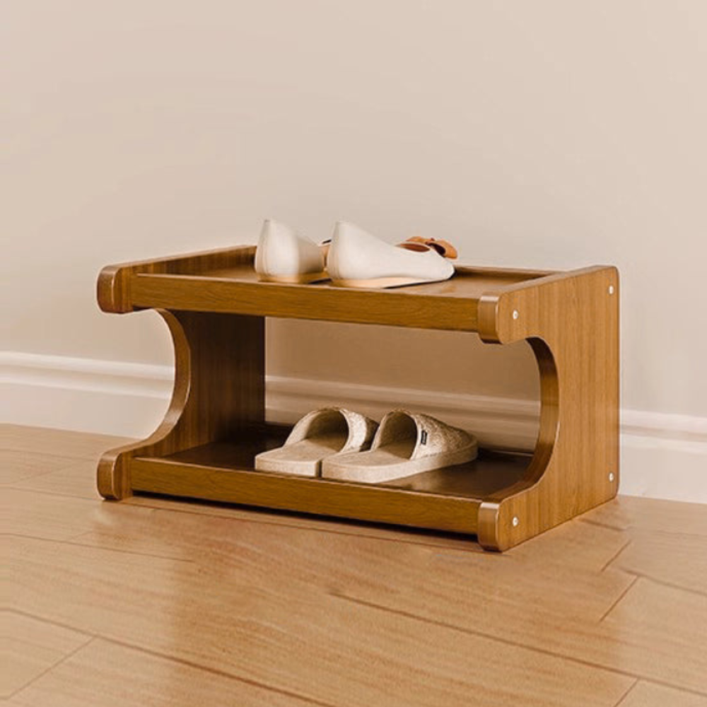 Bamboo Shoe Organizer | Scandinavian 2-6 Tier Rack with Moisture-Resistant Surface | Stylish Entryway Shoe Storage Solution 2