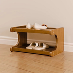 Bamboo Shoe Organizer | Scandinavian 2-6 Tier Rack with Moisture-Resistant Surface | Stylish Entryway Shoe Storage Solution 2
