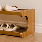 Bamboo Shoe Organizer | Scandinavian 2-6 Tier Rack with Moisture-Resistant Surface | Stylish Entryway Shoe Storage Solution 3