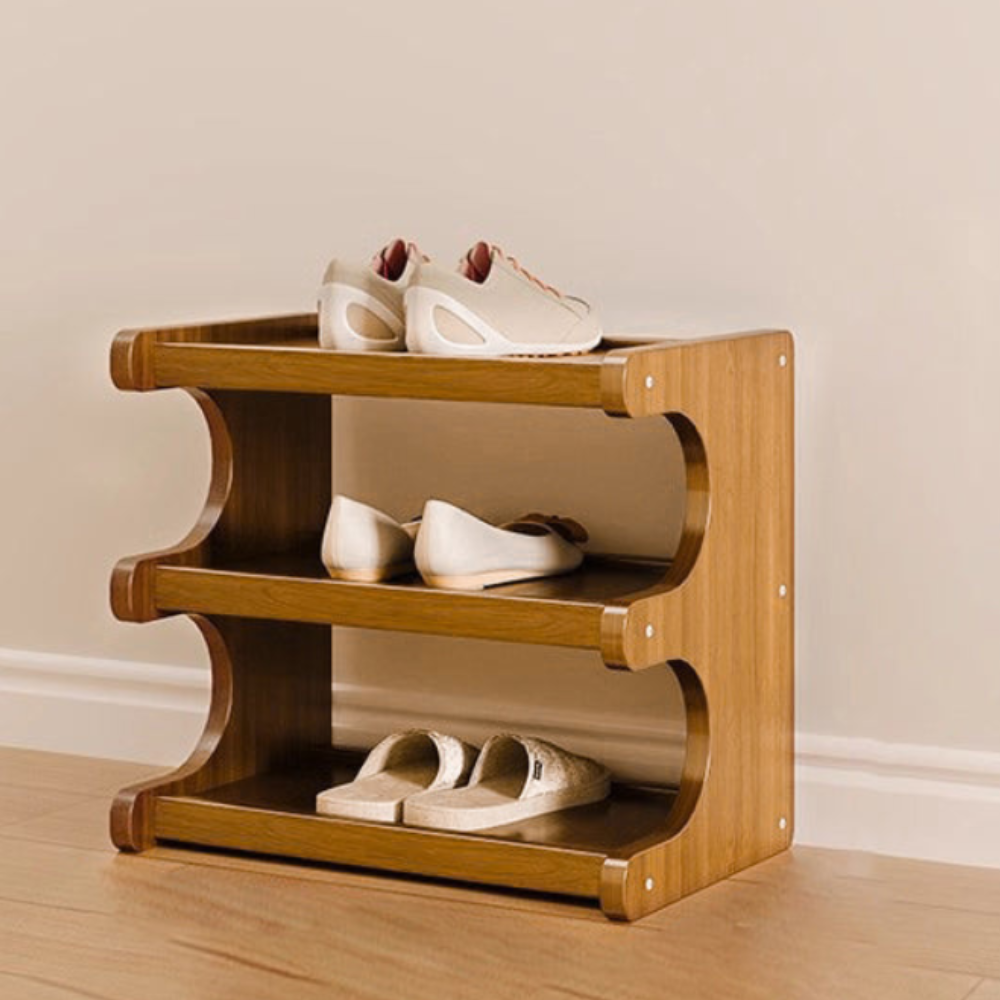 Bamboo Shoe Organizer | Scandinavian 2-6 Tier Rack with Moisture-Resistant Surface | Stylish Entryway Shoe Storage Solution 5