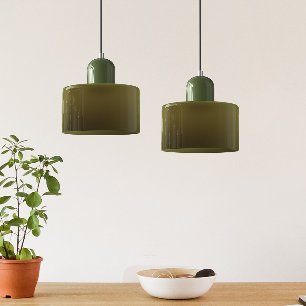 Bauhaus Collection | Glass Pendant Light with Adjustable Height | Modern Kitchen Pendant Lighting for Elegant Illumination 2