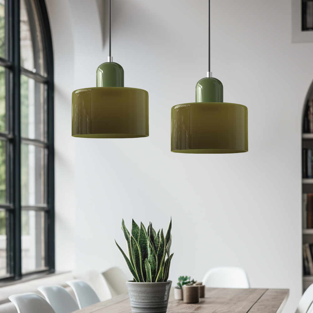 Bauhaus Collection | Glass Pendant Light with Adjustable Height | Modern Kitchen Pendant Lighting for Elegant Illumination 3