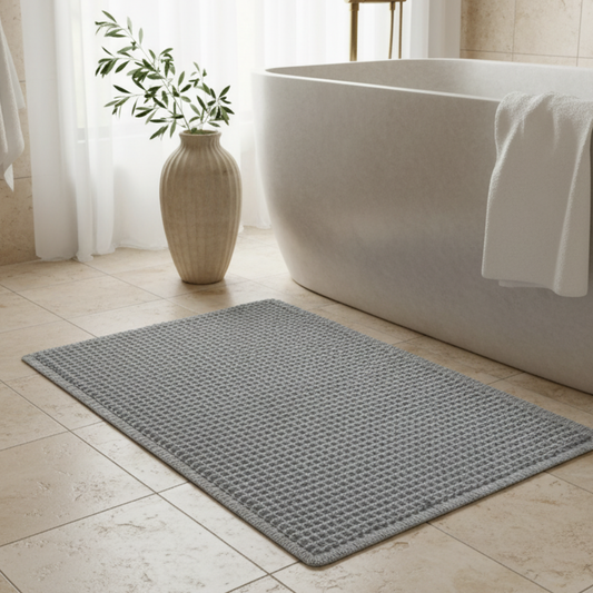Cozy Retreat | Non-Slip Bath Mat with Waffle Design & Super Absorbent Microfiber for Comfort 0