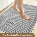 Cozy Retreat | Non-Slip Bath Mat with Waffle Design & Super Absorbent Microfiber for Comfort 5