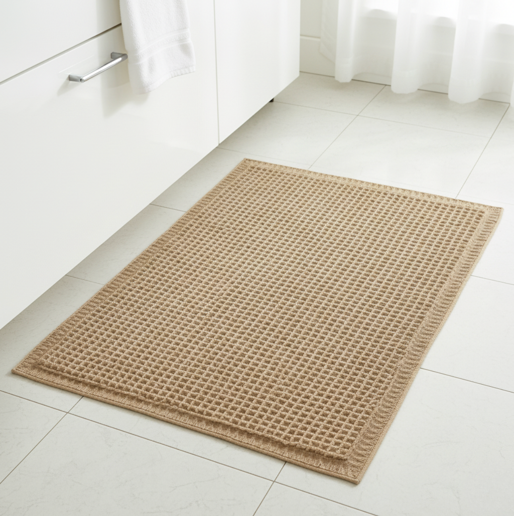 Cozy Retreat | Non-Slip Bath Mat with Waffle Design & Super Absorbent Microfiber for Comfort 7