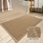 Cozy Retreat | Non-Slip Bath Mat with Waffle Design & Super Absorbent Microfiber for Comfort 8