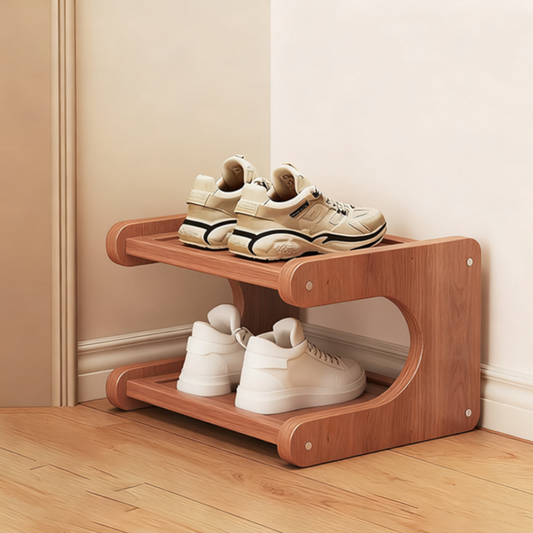 Elegant Bamboo Shoe Rack | Modern Minimalist Shoe Organizer with Customizable Tiers | Stylish Storage Solution for Clutter-Free Living 0