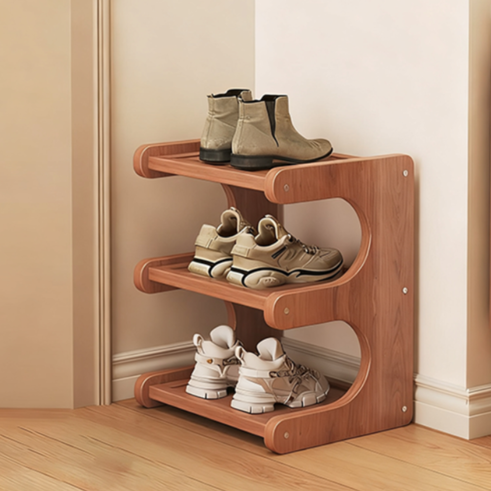Elegant Bamboo Shoe Rack | Modern Minimalist Shoe Organizer with Customizable Tiers | Stylish Storage Solution for Clutter-Free Living 2