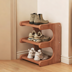 Elegant Bamboo Shoe Rack | Modern Minimalist Shoe Organizer with Customizable Tiers | Stylish Storage Solution for Clutter-Free Living 2