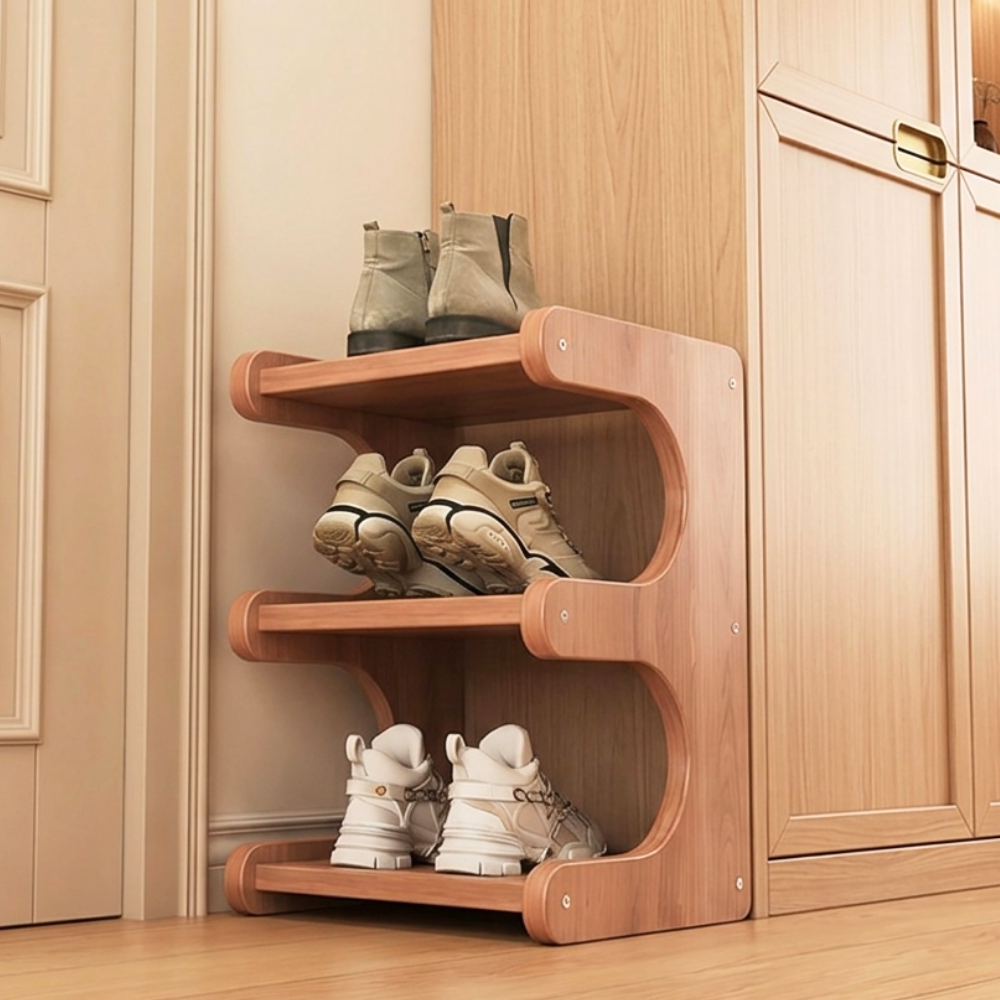 Elegant Bamboo Shoe Rack | Modern Minimalist Shoe Organizer with Customizable Tiers | Stylish Storage Solution for Clutter-Free Living 3
