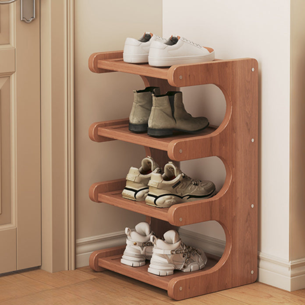 Elegant Bamboo Shoe Rack | Modern Minimalist Shoe Organizer with Customizable Tiers | Stylish Storage Solution for Clutter-Free Living 6