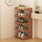 Elegant Bamboo Shoe Rack | Modern Minimalist Shoe Organizer with Customizable Tiers | Stylish Storage Solution for Clutter-Free Living 8