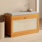 Elegant Bamboo Shoe Storage Bench with Cushioned Seating | Stylish Entryway Solution for Organized Living 9