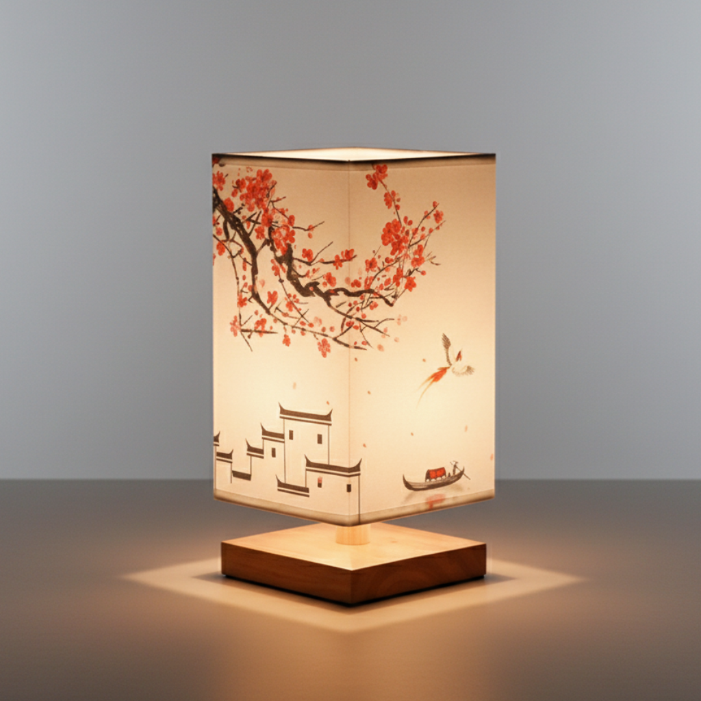 Elegant Bamboo Table Lamp | Japanese-Scandinavian Design with Dimmable LED | Versatile Bedside and Desk Lighting Solution for Serenity