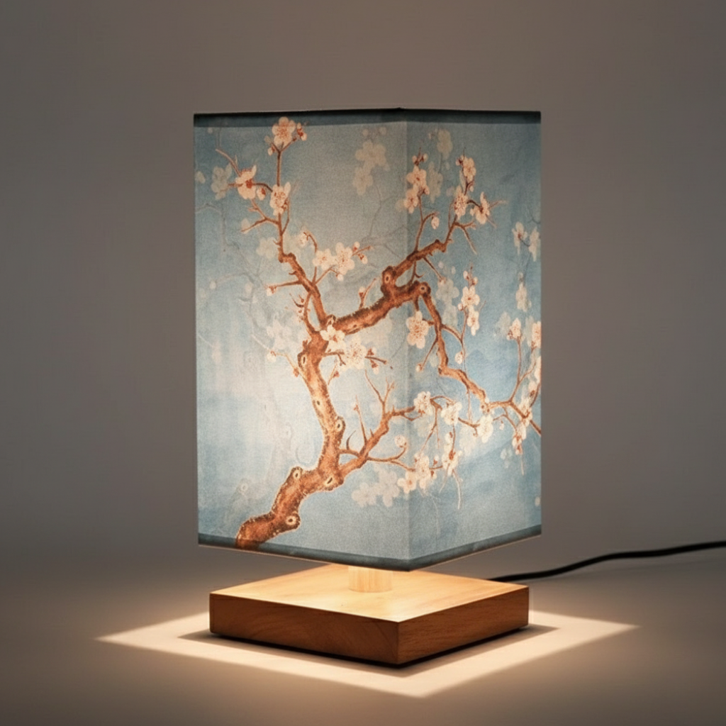 Elegant Bamboo Table Lamp | Japanese-Scandinavian Design with Dimmable LED | Versatile Bedside and Desk Lighting Solution for Serenity