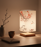 Elegant Bamboo Table Lamp | Japanese-Scandinavian Design with Dimmable LED | Versatile Bedside and Desk Lighting Solution for Serenity