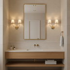 Elegant Double Wall Sconce Lighting with Brass Arms & Fabric Shades | Modern Wall Lights for Inviting Ambient Glow 5