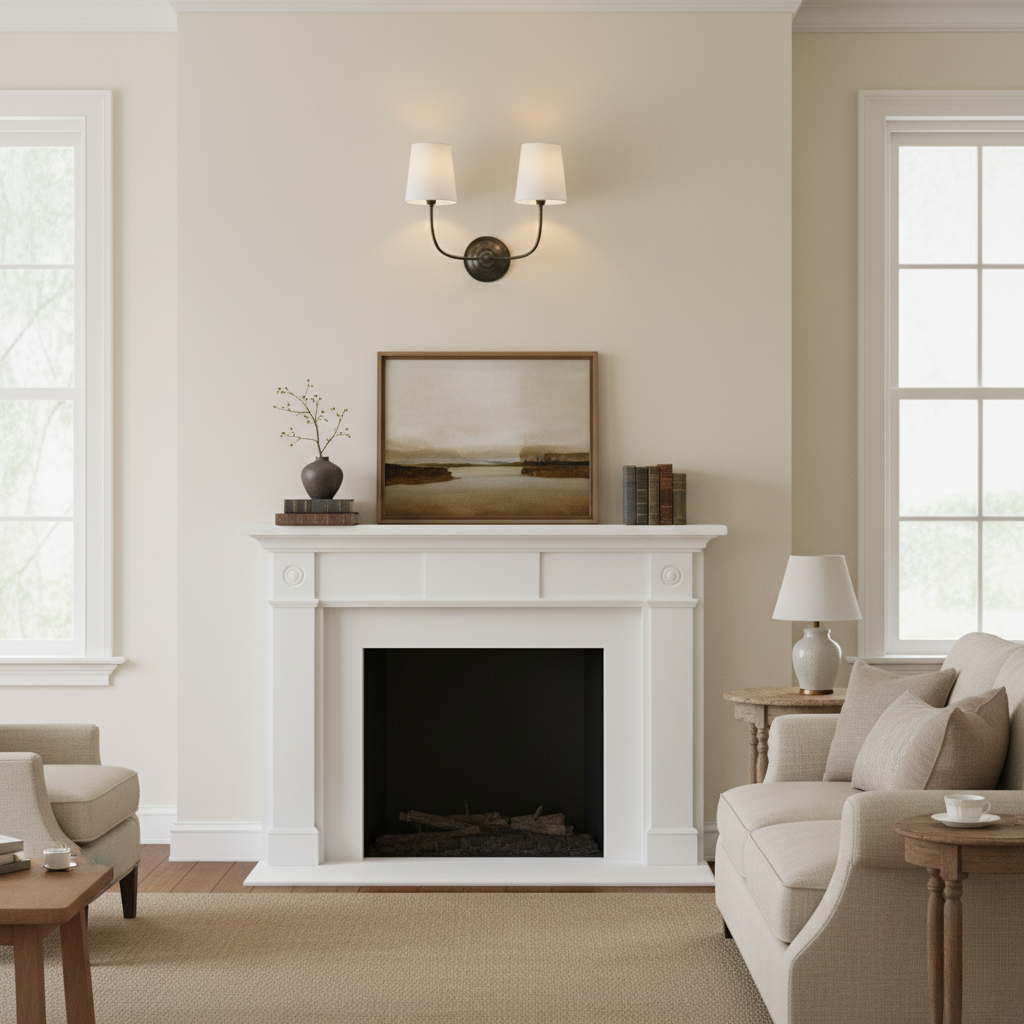 Elegant Double Wall Sconce Lighting with Brass Arms & Fabric Shades | Modern Wall Lights for Inviting Ambient Glow 7
