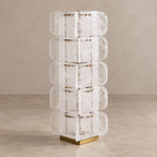 Elegant Frosted Glass Floor Lamp | Slim Iron Frame for Even Ambient Lighting in Living Room 0