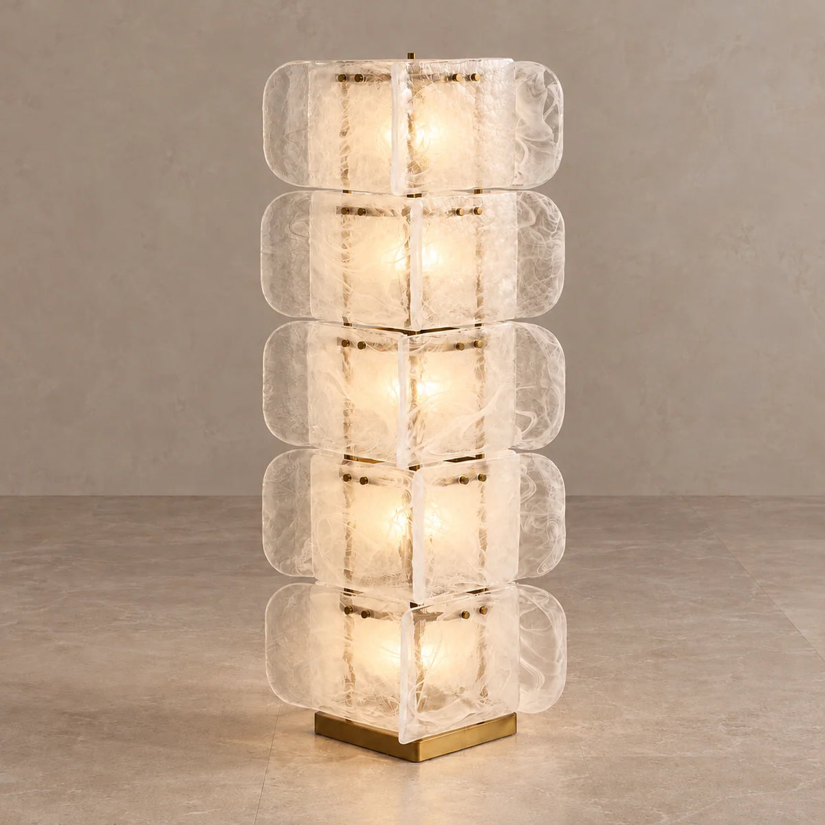 Elegant Frosted Glass Floor Lamp | Slim Iron Frame for Even Ambient Lighting in Living Room 1
