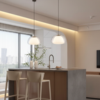 Elegant Glass Pendant Lighting | Adjustable Dome Design for Kitchen Island Ambiance 6