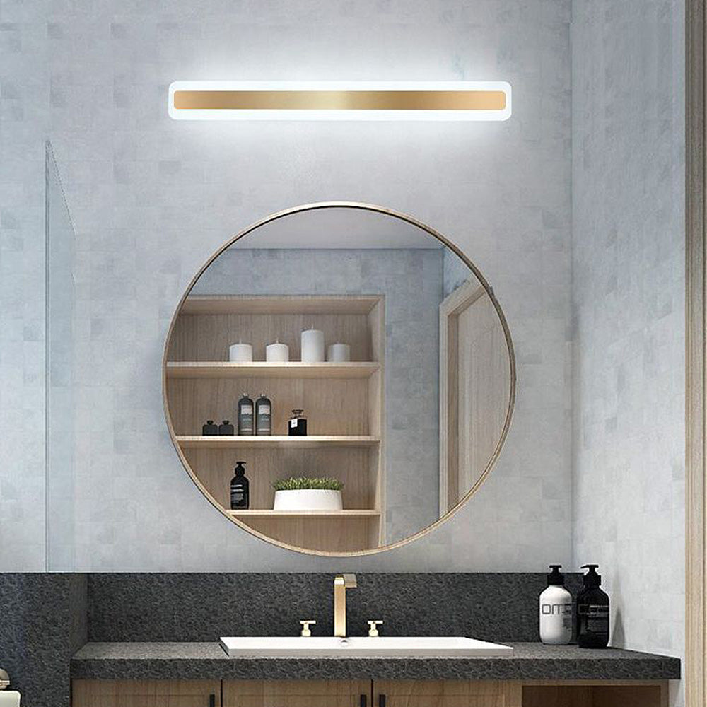 Elegant Gold Wall Sconce | Long Mirror Design with LED Lighting | Modern Bathroom Wall Light for Luxurious Ambiance 2