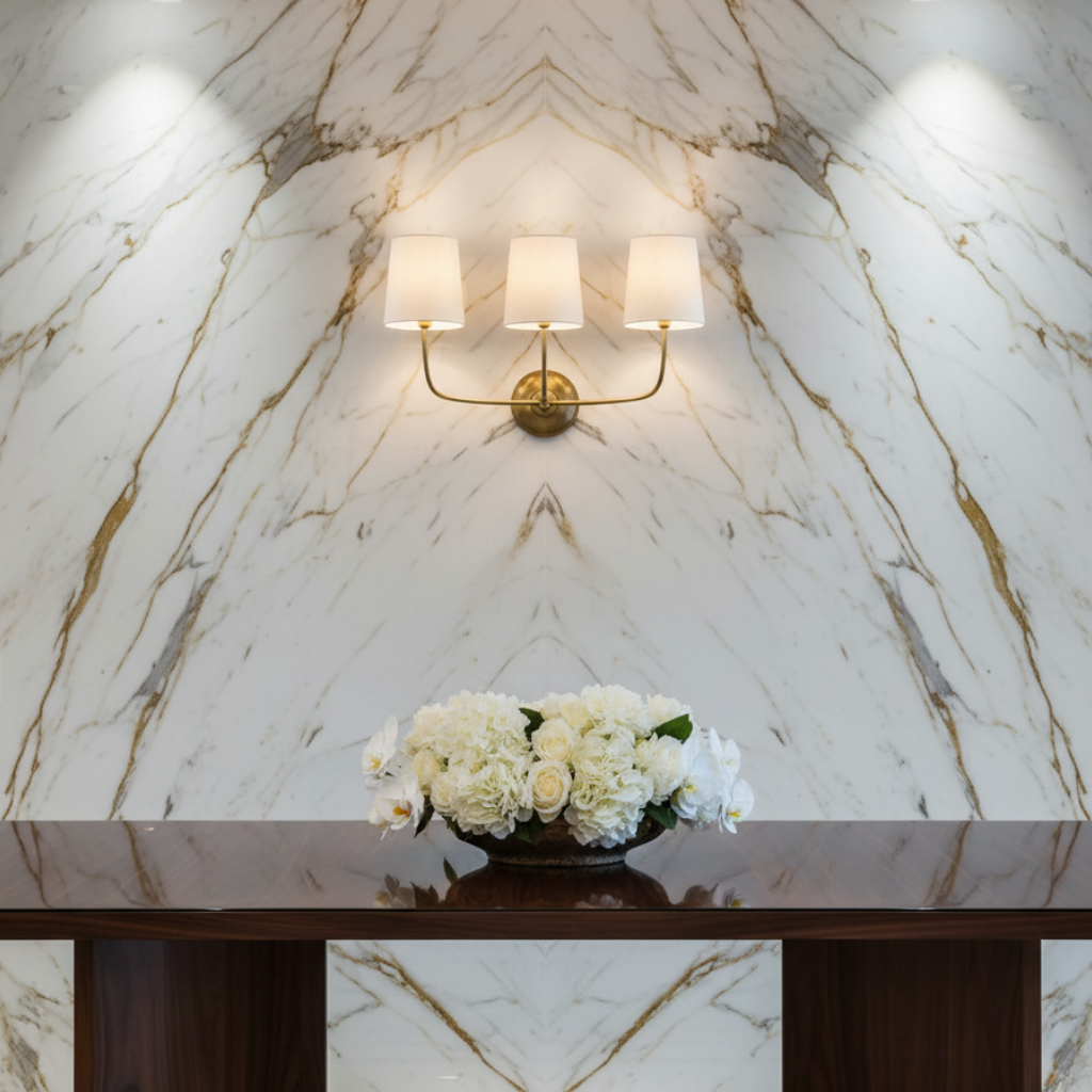 Elegant Mid-Century Wall Sconce Lighting with Three Fabric Shades for Ambient Illumination 2