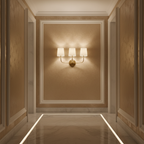 Elegant Mid-Century Wall Sconce Lighting with Three Fabric Shades for Ambient Illumination 5